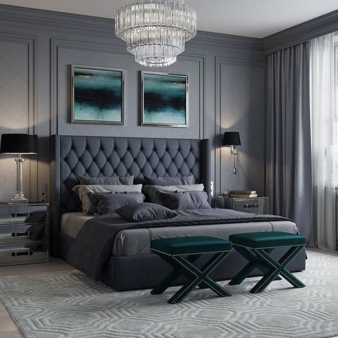 تخت خواب دونفره مدل رهام سايز 200x180 سانتی متر کن مدل 401092