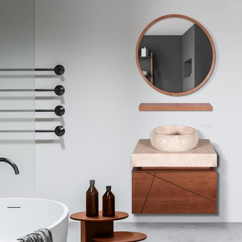 ست کابینت و روشویی مدل 1760 به همراه آینه و شلف کن مدل 405679