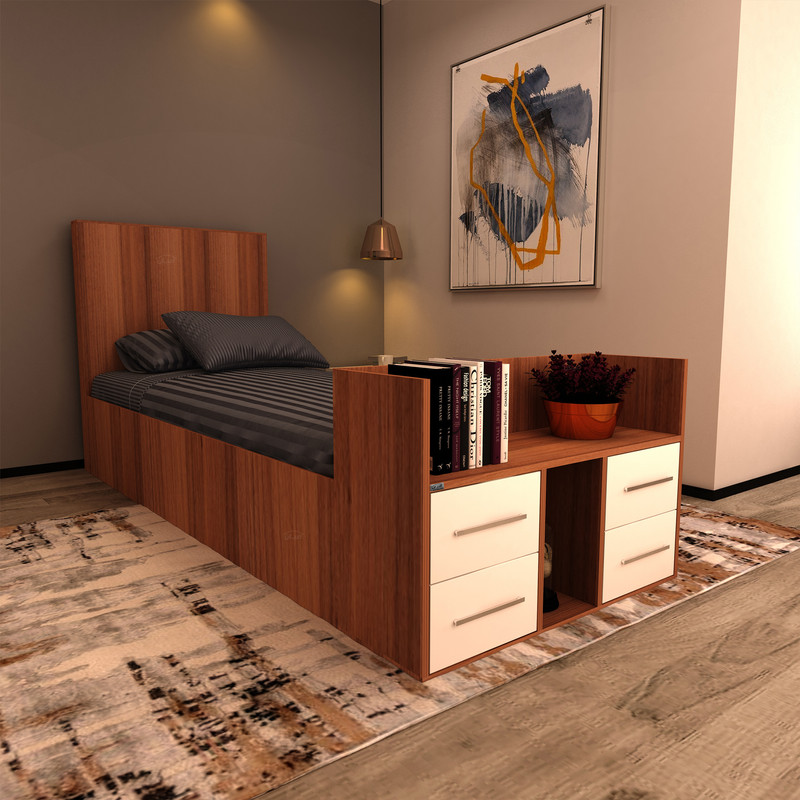 تخت خواب یکنفره اعیان مدل FH362 سایز 90x200 سانتی متر کن مدل 401259
