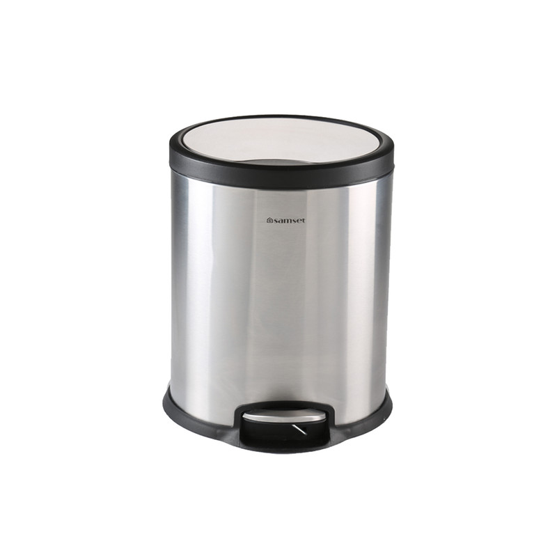 سطل زباله پدالی سام ست مدل V طرح استوانه ای کد 45132 ظرفیت 5 لیتری کن مدل 408654